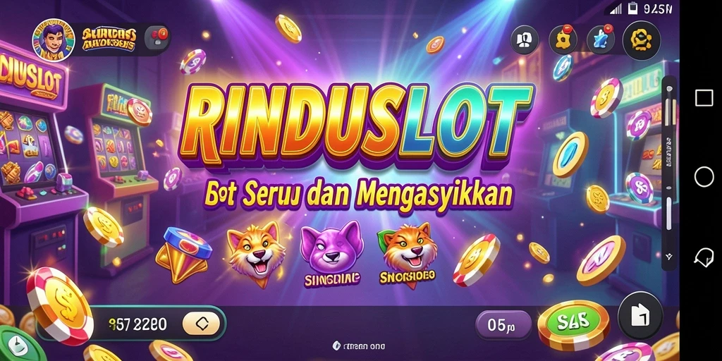 Screenshot RINDUSLOT menampilkan serunya gameplay slot arcade.